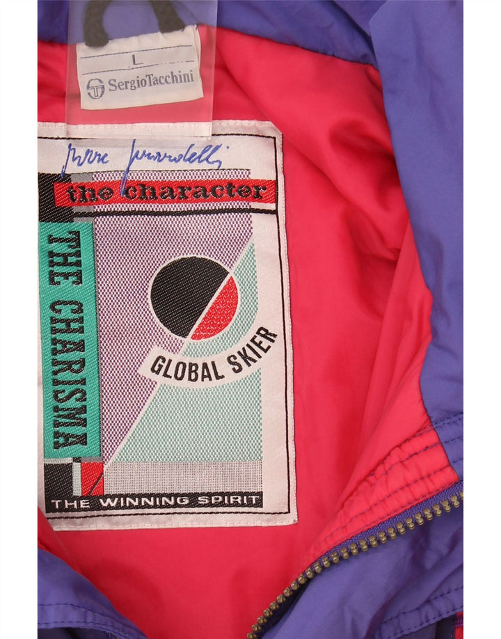 SERGIO TACCHINI Skijakke med hætte til mænd UK 40 Stor marineblå farveblok