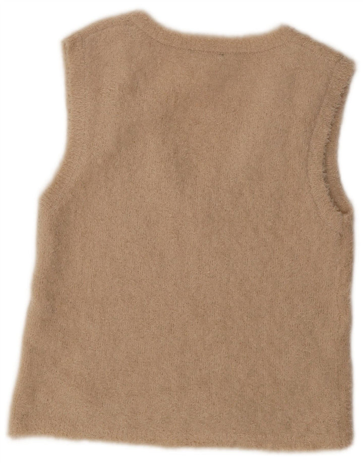 ZARA Womens Vest Tank Top UK 10 Small Beige Polyester