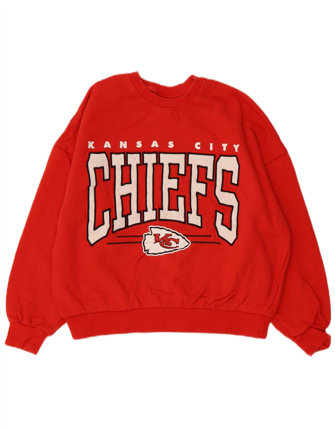 PULL & BEAR Womens Oversized Sweatshirt Jumper UK 6 XS Red