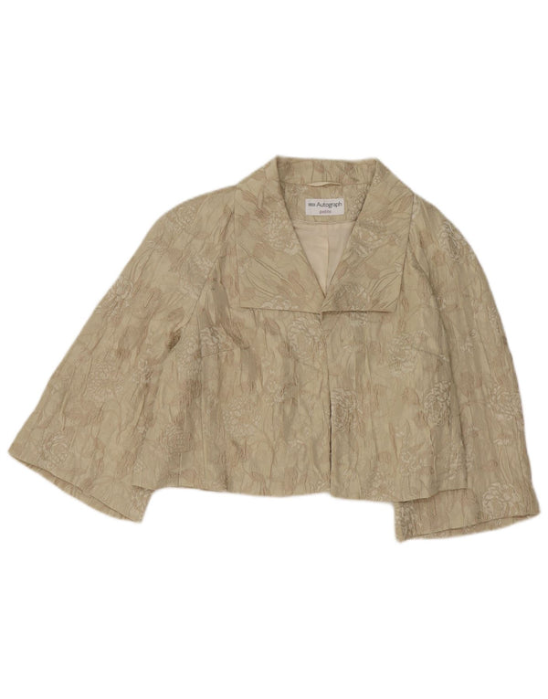 Marks & Spencer Womens Autograph Bolero Jacket UK 16 Large Beige Floral