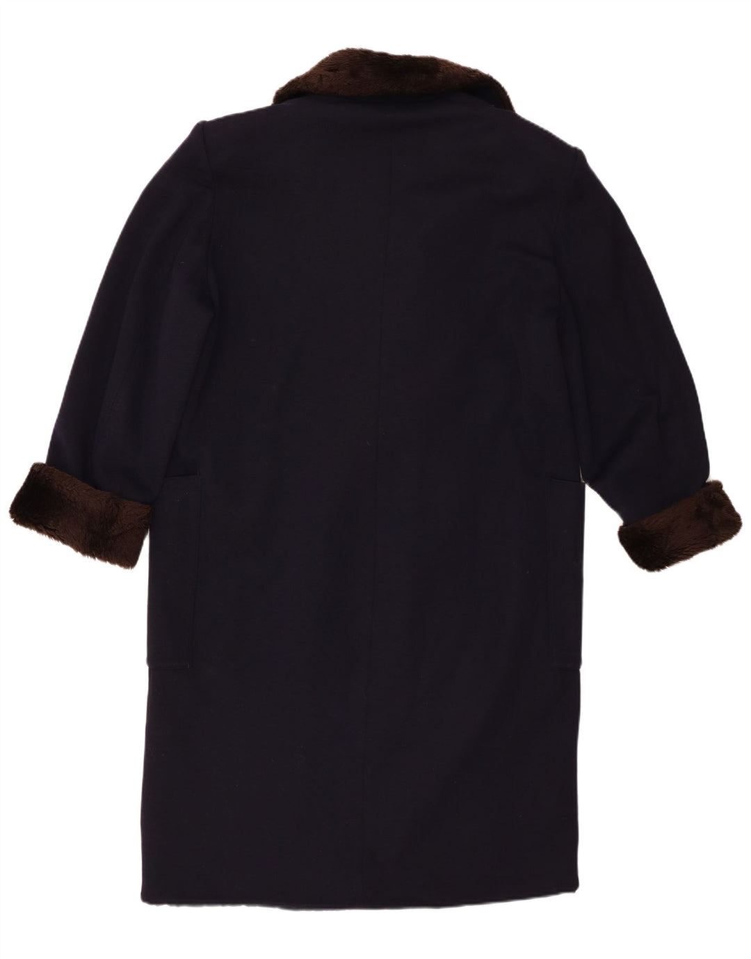 Sportmax Dame Dobbeltradet Frakke UK 16 Large Navy Blue