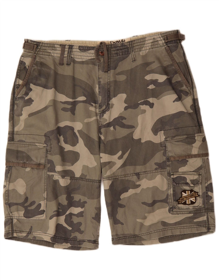 ANIMAL Herre Cargo Shorts 2XL W42 Khaki Camouflage Bomuld