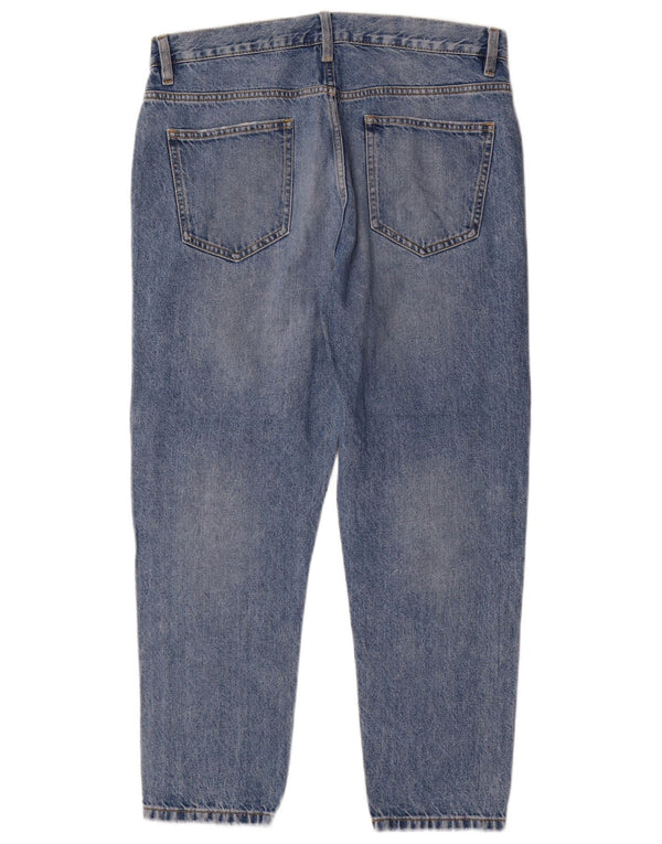ZARA Herre Tapered Jeans EU 42 Large W32 L26 Blå Bomuld