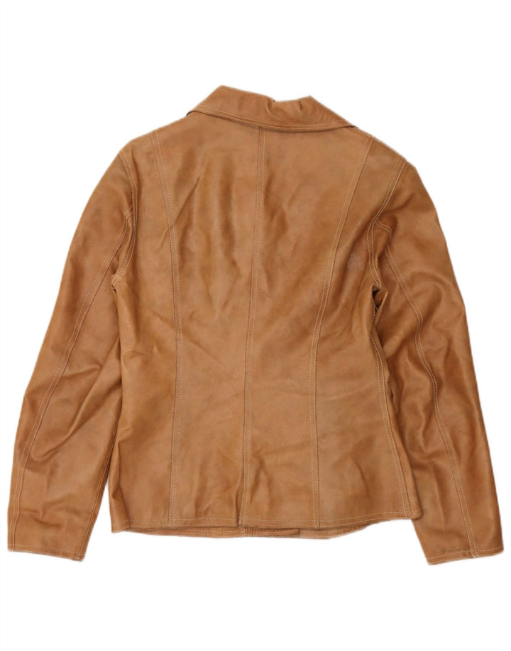 Mays Dame 2-knaps læder blazerjakke IT 44 Medium Brun