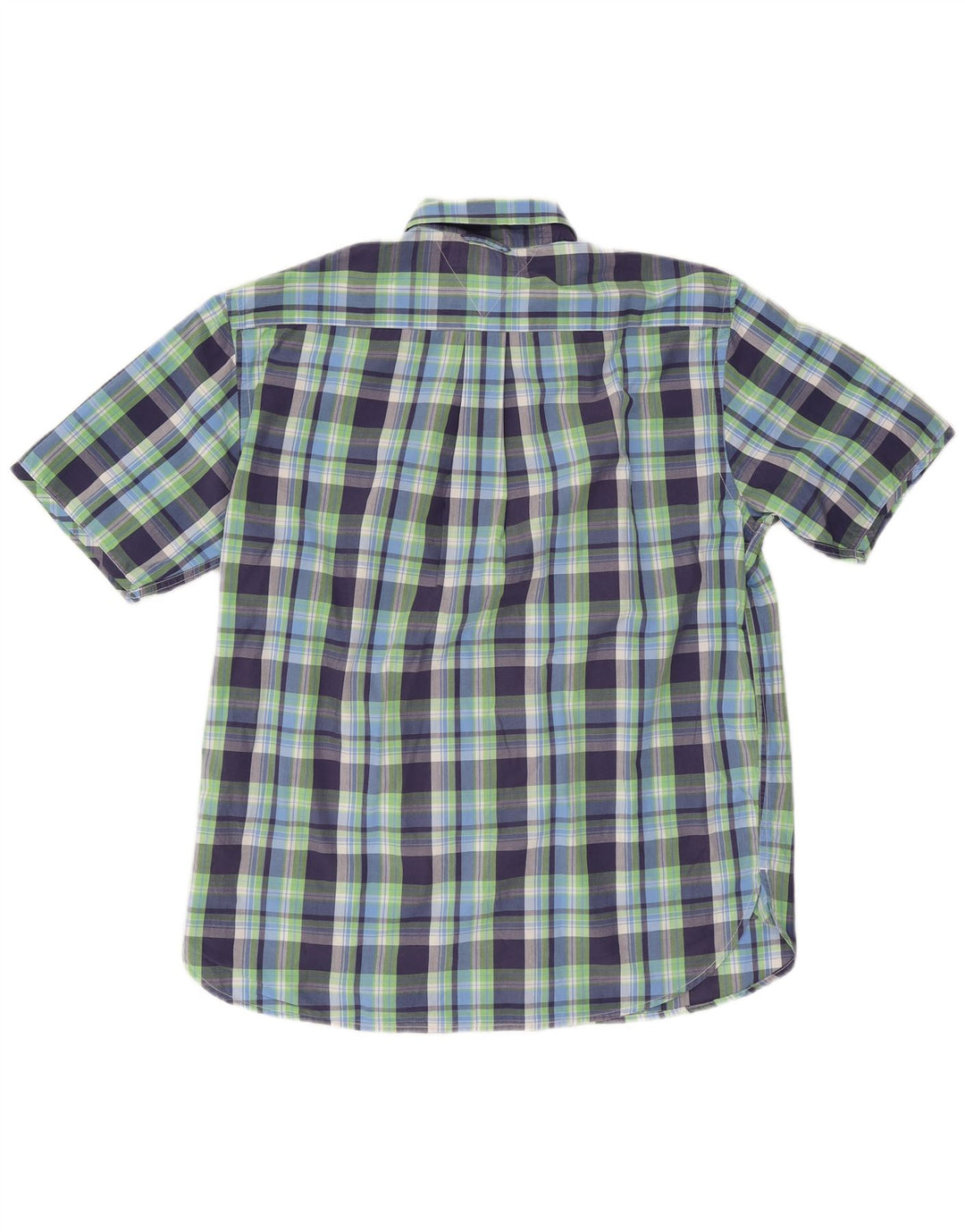 Tommy Hilfiger Kortærmet Herre Regular Fit skjorte Medium Blue Plaid Bomuld