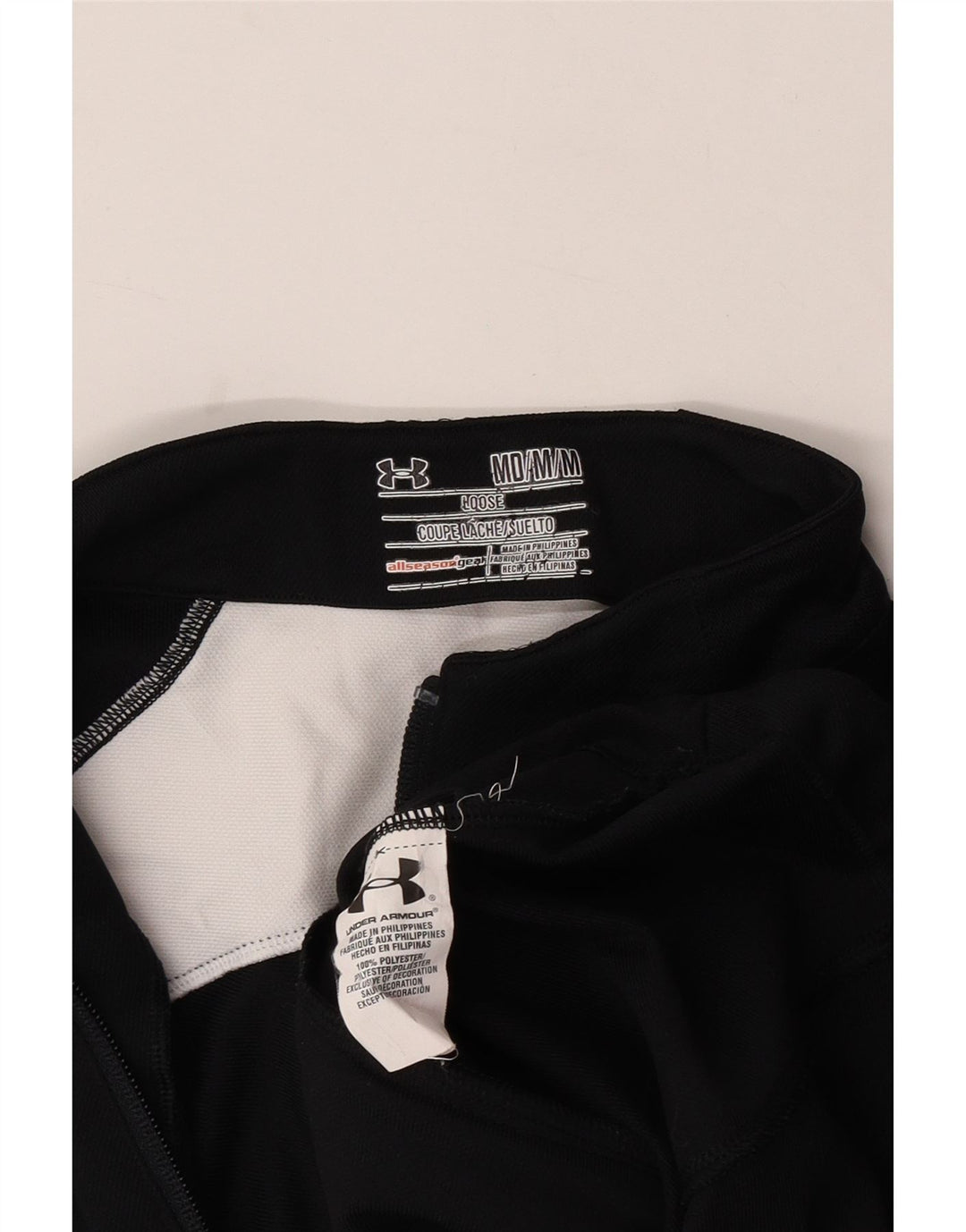 Under Armour Herre Zip Neck Pullover Træningsdragt Top Medium Sort Colourblock