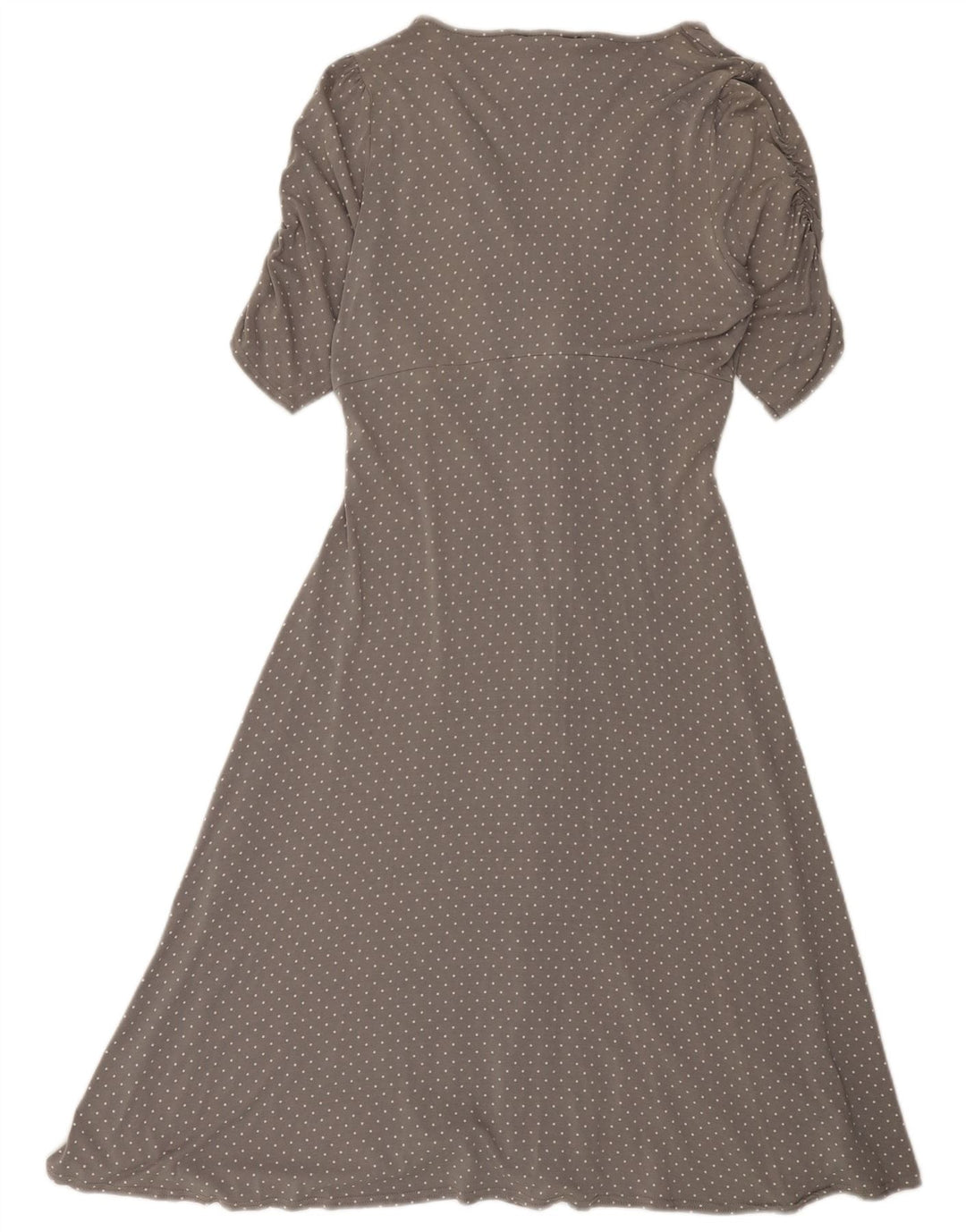 East Womens A-Line Kjole UK 14 Medium Grey Spotted Viscose