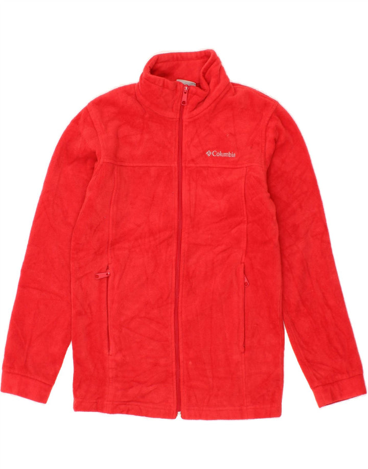 COLUMBIA Womens Fleece Jacket UK 14 Large Red Polyester Vintage Columbia and Second-Hand Columbia from Messina Hembry 