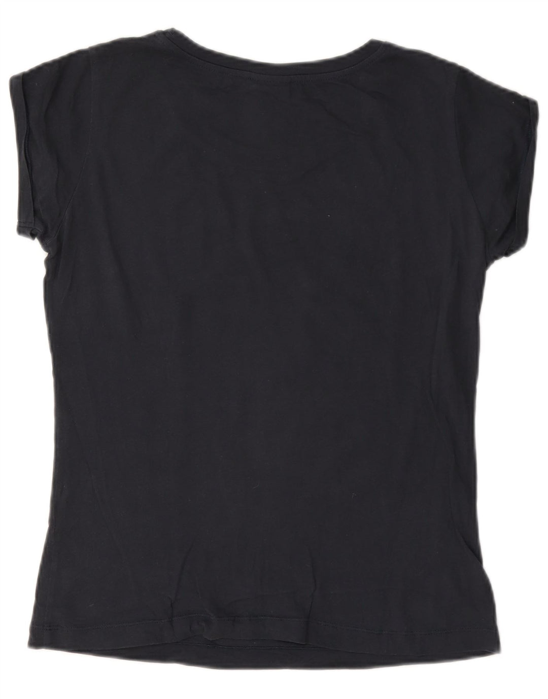 Champion Dame Grafisk T-Shirt Top UK 10 Small Navy Blue