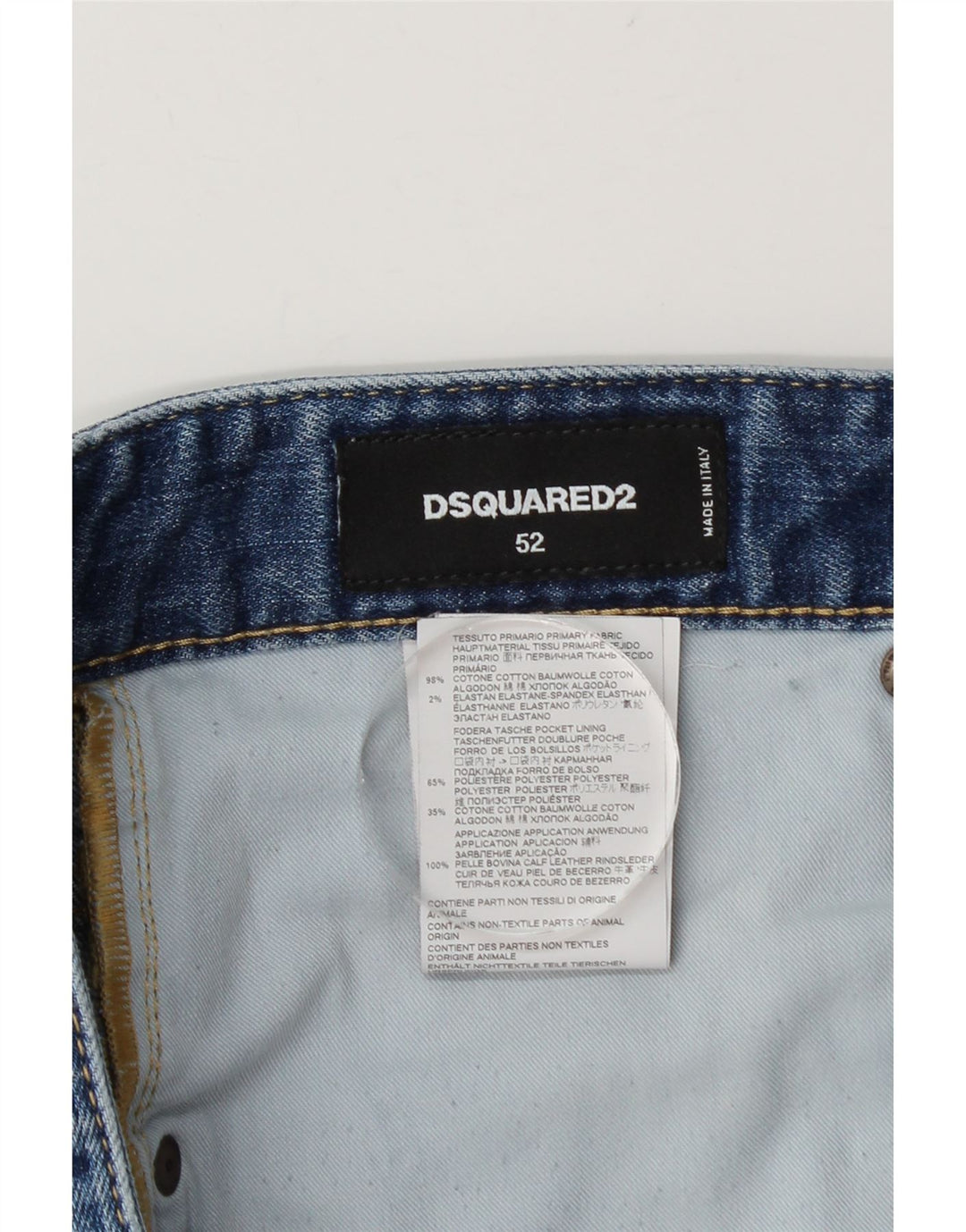 Dsquared2 Herre Distressed Slim Jeans IT 52 XL W38 L28 Blå Bomuld