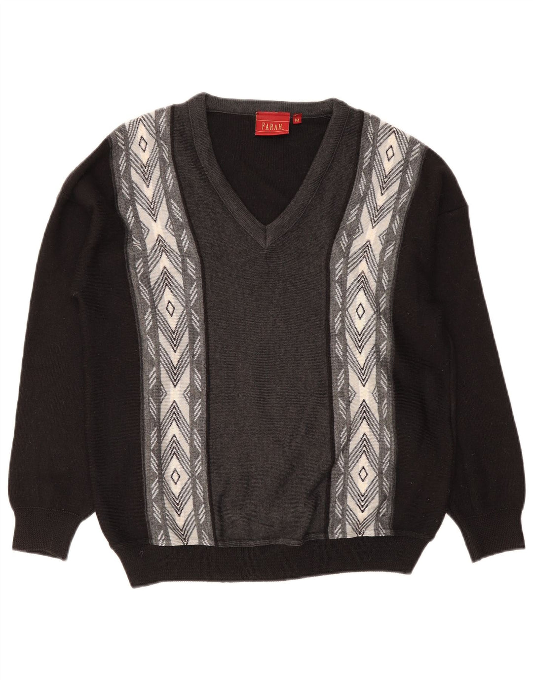 Farah Herre V-hals sweater Medium Sort Colourblock Akryl
