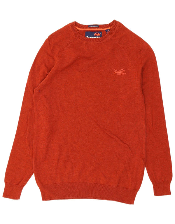 Superdry Herre Boat Neck Jumper Sweater Lille Orange Bomuld