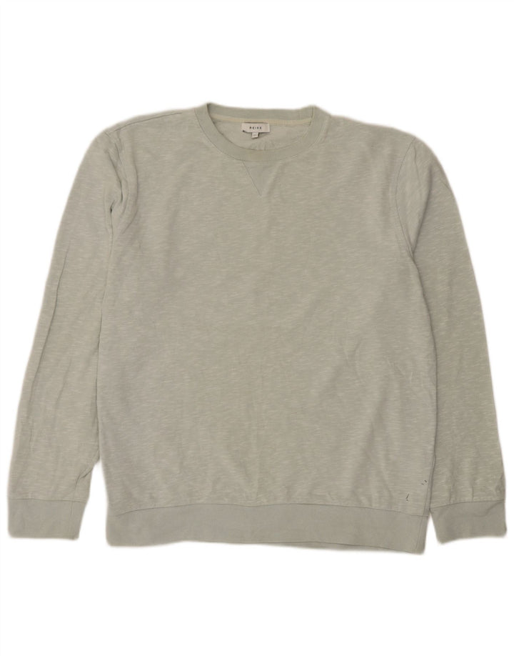 Reiss Herre Sweatshirt Jumper XL Grå Flecked Bomuld