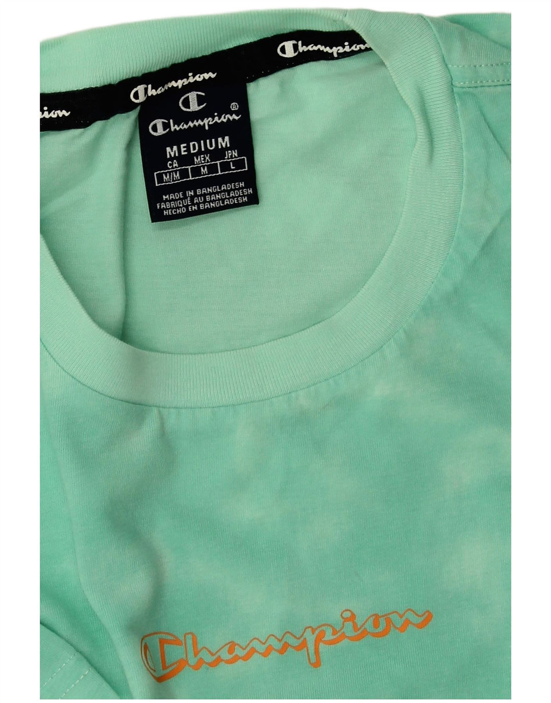 CHAMPION Herre T-Shirt Top Medium Green Tie Dye