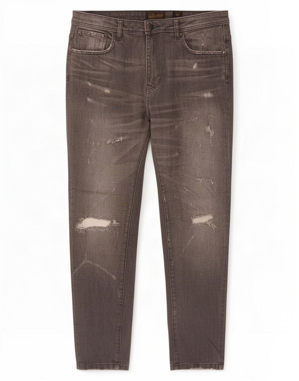 Zara Mens Distressed Skinny Jeans EU 42 Large W32 L28 Grå Bomuld