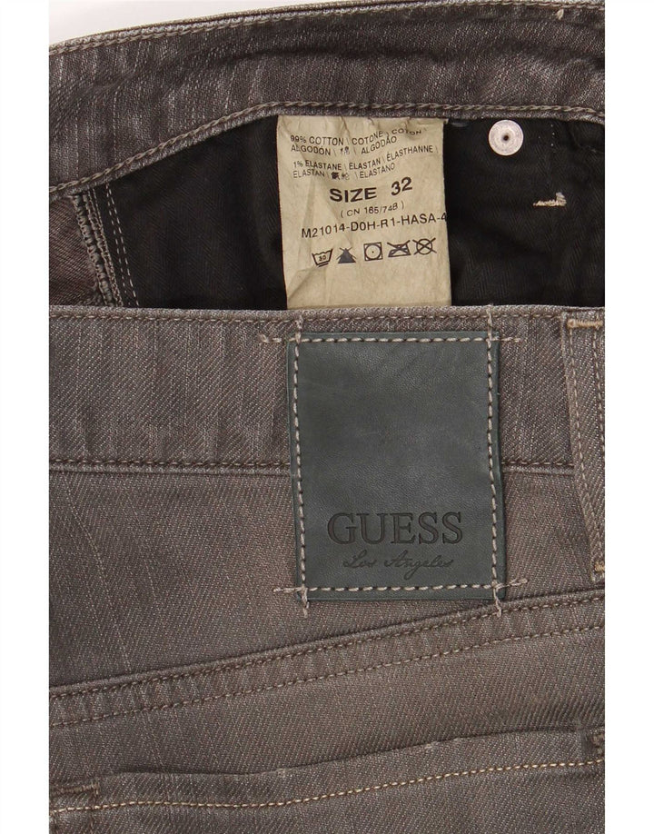 Guess Herre Distressed Straight Jeans W32 L32 Grå Bomuld
