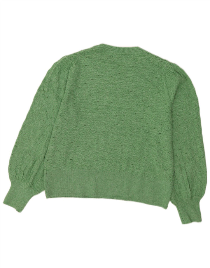 Marks & Spencer Dame sweater med rund hals DK 16 Stor grøn polyester