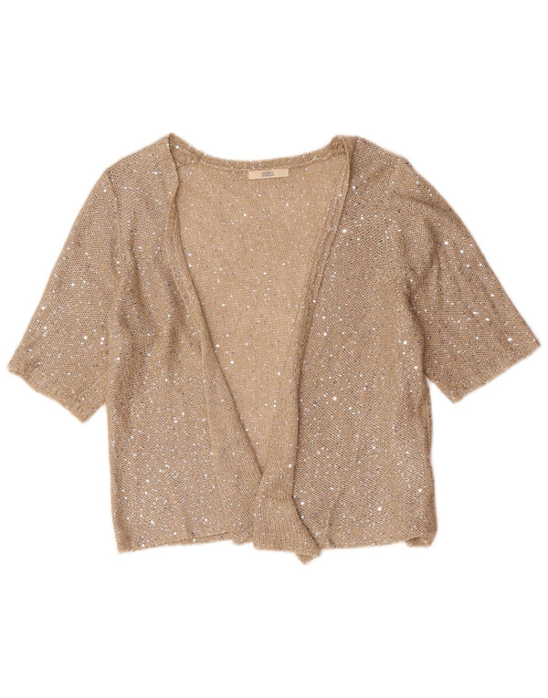 Marks & Spencer Kortærmet cardigantrøje til kvinder UK 20 2XL Beige