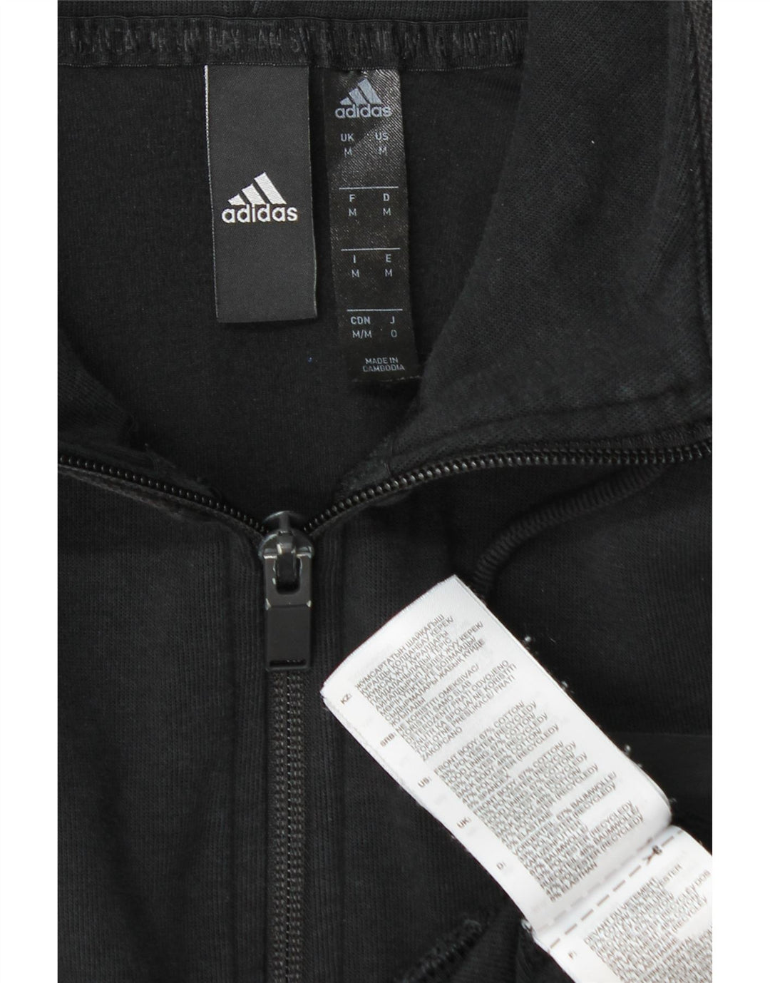 Adidas Hættetrøje med lynlås til mænd mellem sort bomuld