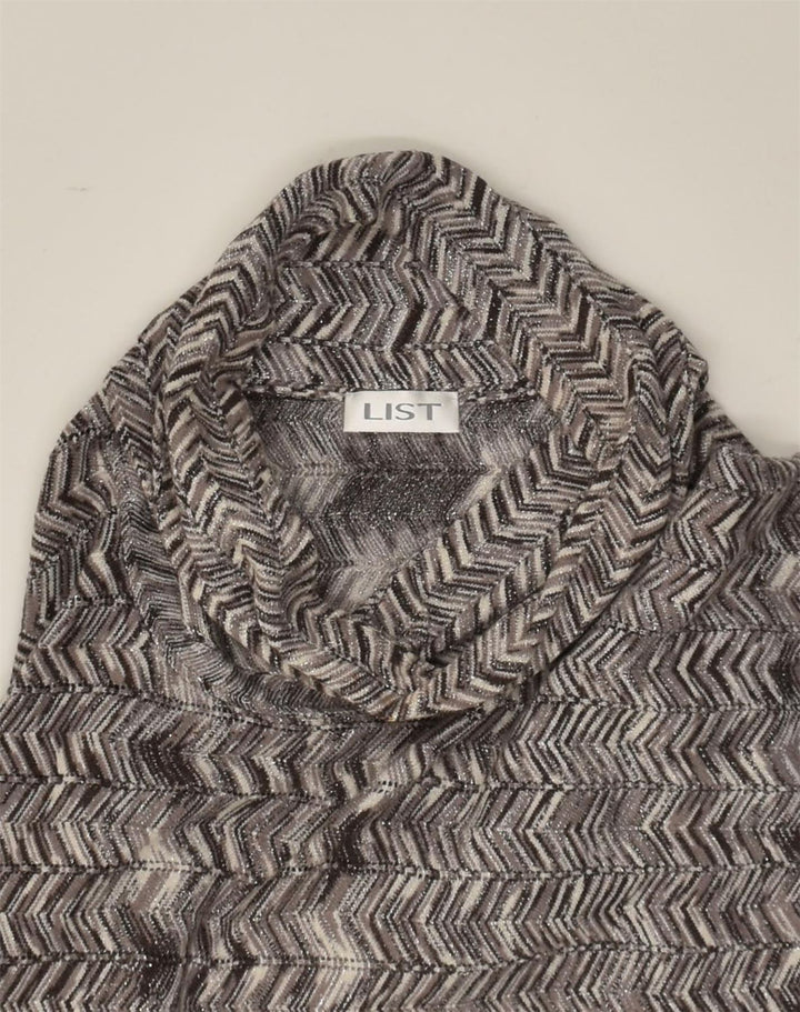 VINTAGE Womens Roll Neck Jumper Sweater UK 20 2XL  Grey Herringbone | Vintage Vintage | Thrift | Second-Hand Vintage | Used Clothing | Messina Hembry 