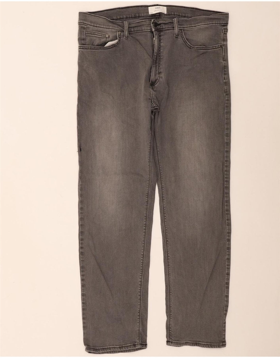 Marks & Spencer Straight Jeans til mænd W38 L33 Grå bomuld