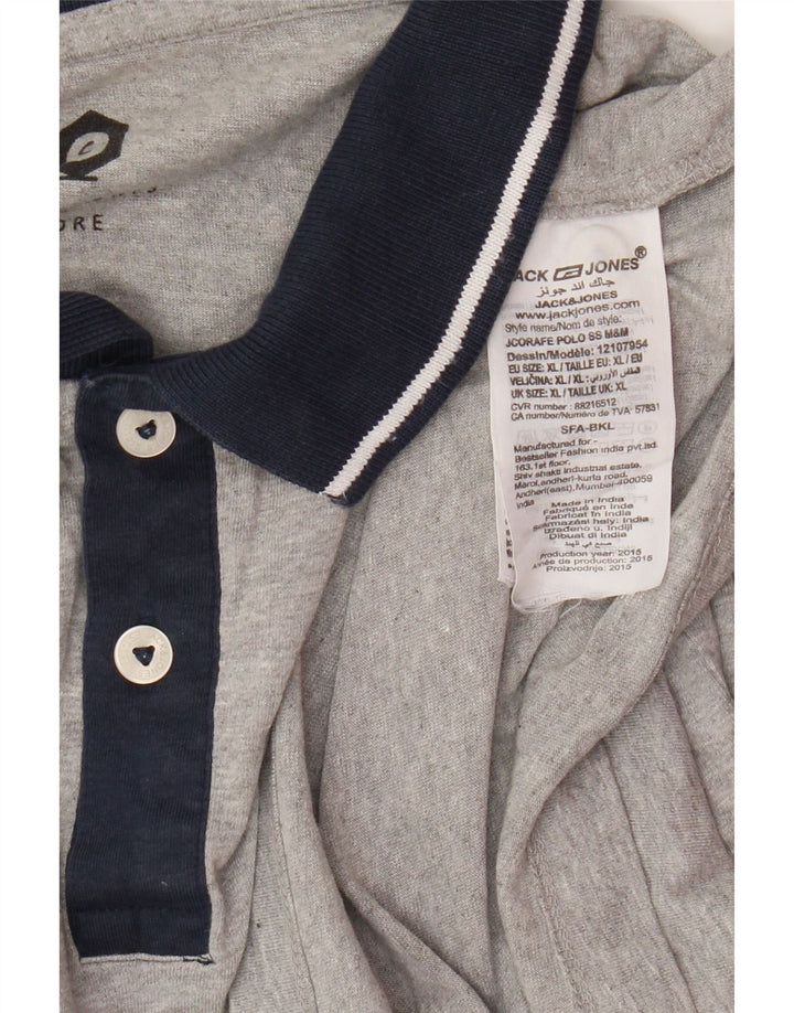 Jack & Jones Herre Rugby Polo Shirt XL Grå Bomuld