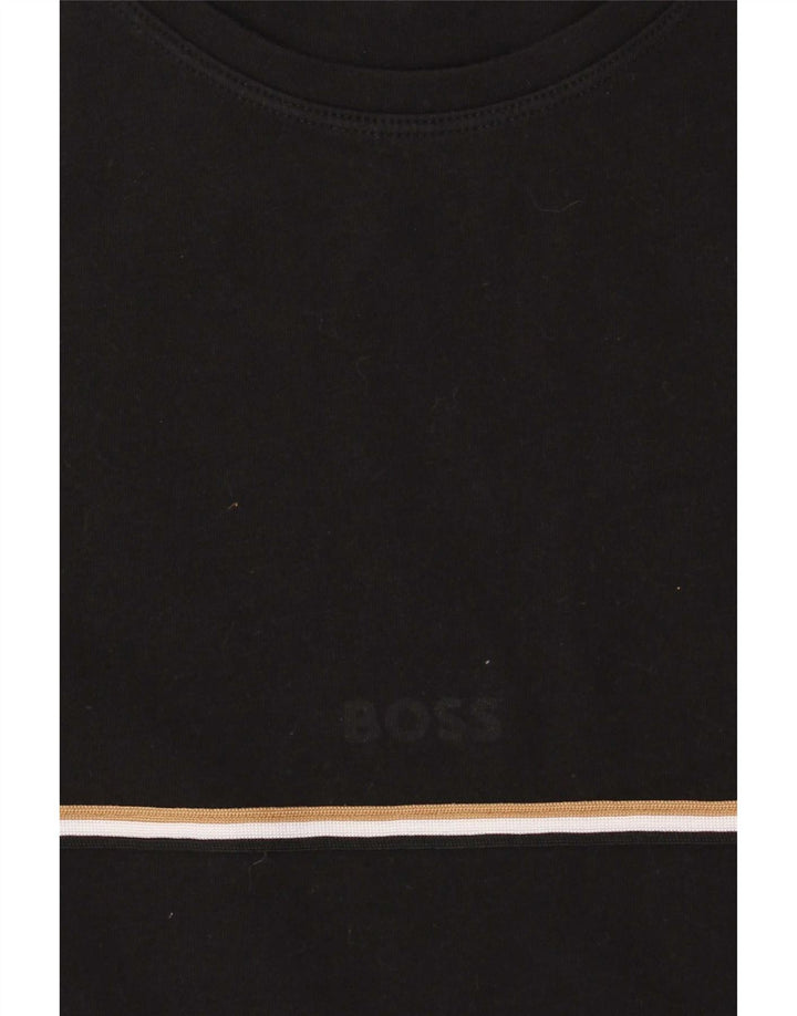 Hugo Boss Herre T-Shirt Top Medium Sort Bomuld