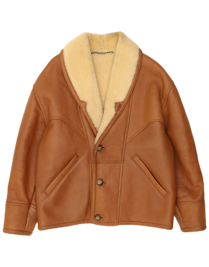 Vintage Herre Shearling Jacket IT 50 Large Brown Shearling