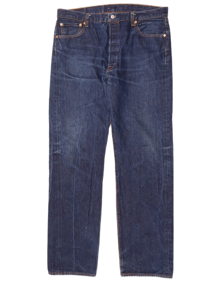Levi's Herre 501 lige jeans W38 L36 blå bomuld