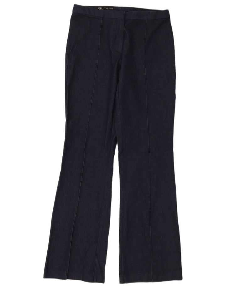 Zara Dame Bootcut Bukser Medium W28 L32 Marineblå Bomuld