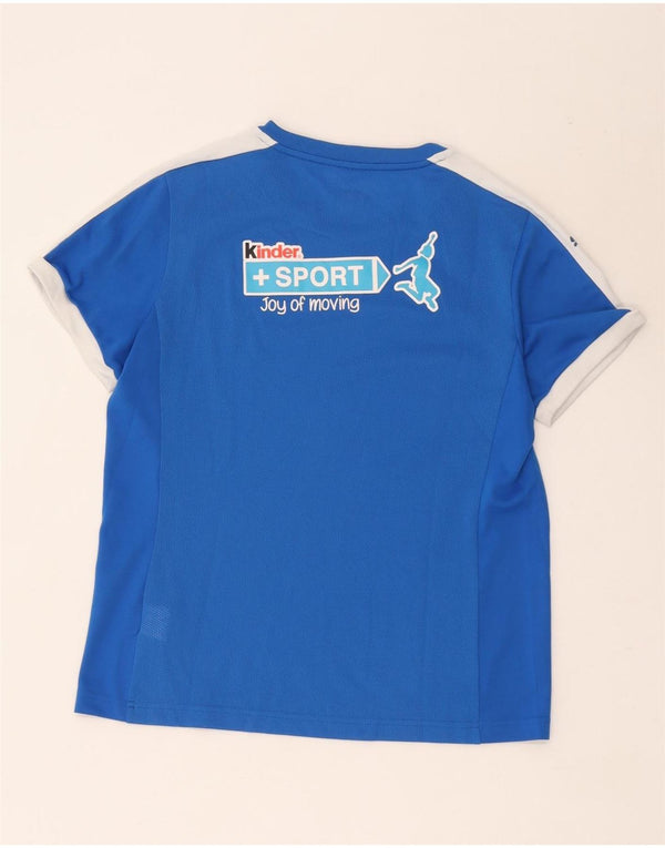 Puma Womens Italia Grafisk T-Shirt Top UK 14 Large Blue Colourblock