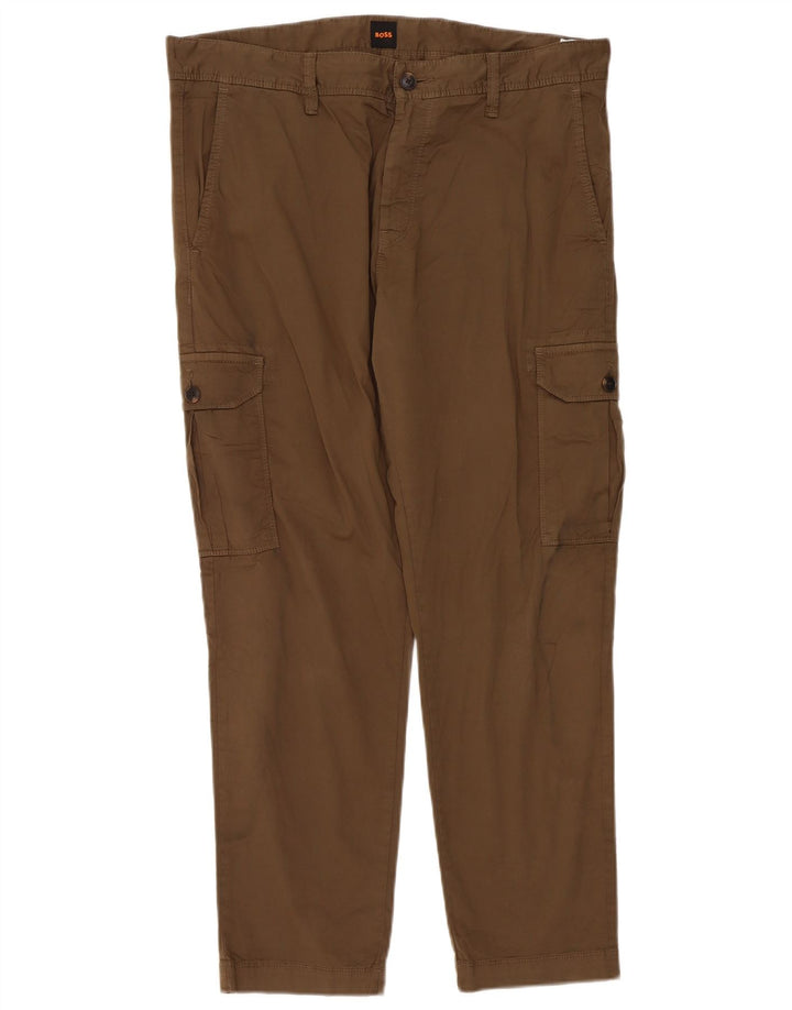 Hugo Boss Herre Slim Cargo Bukser W36 L29 Khaki Bomuld