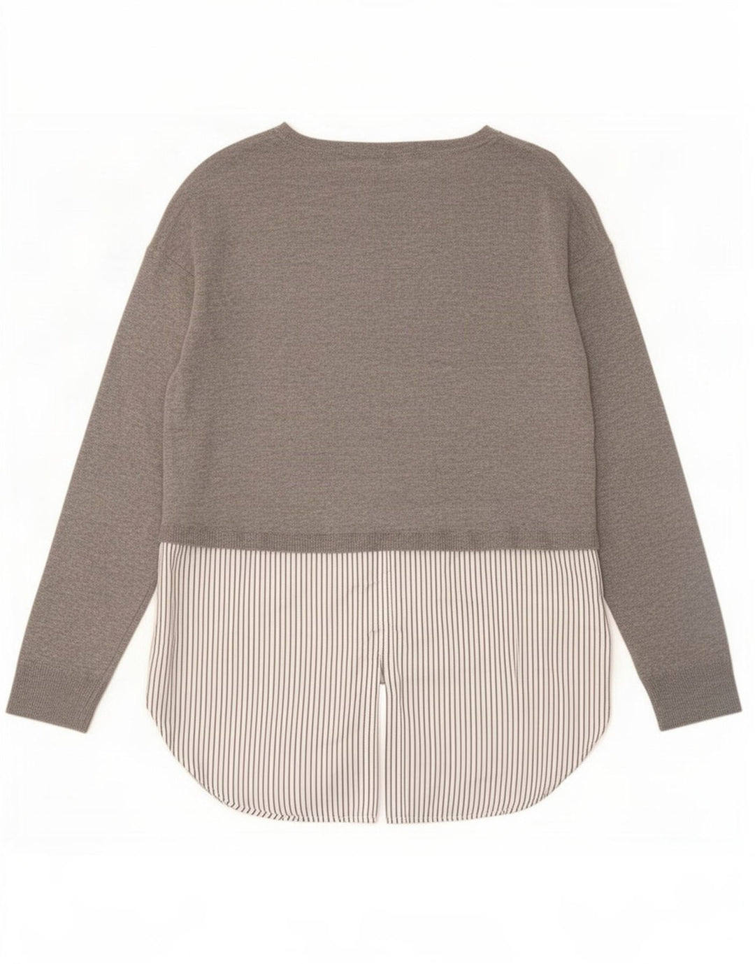 Zara Dame Langærmet Tunika Top UK 10 Small Grå Colourblock Polyester