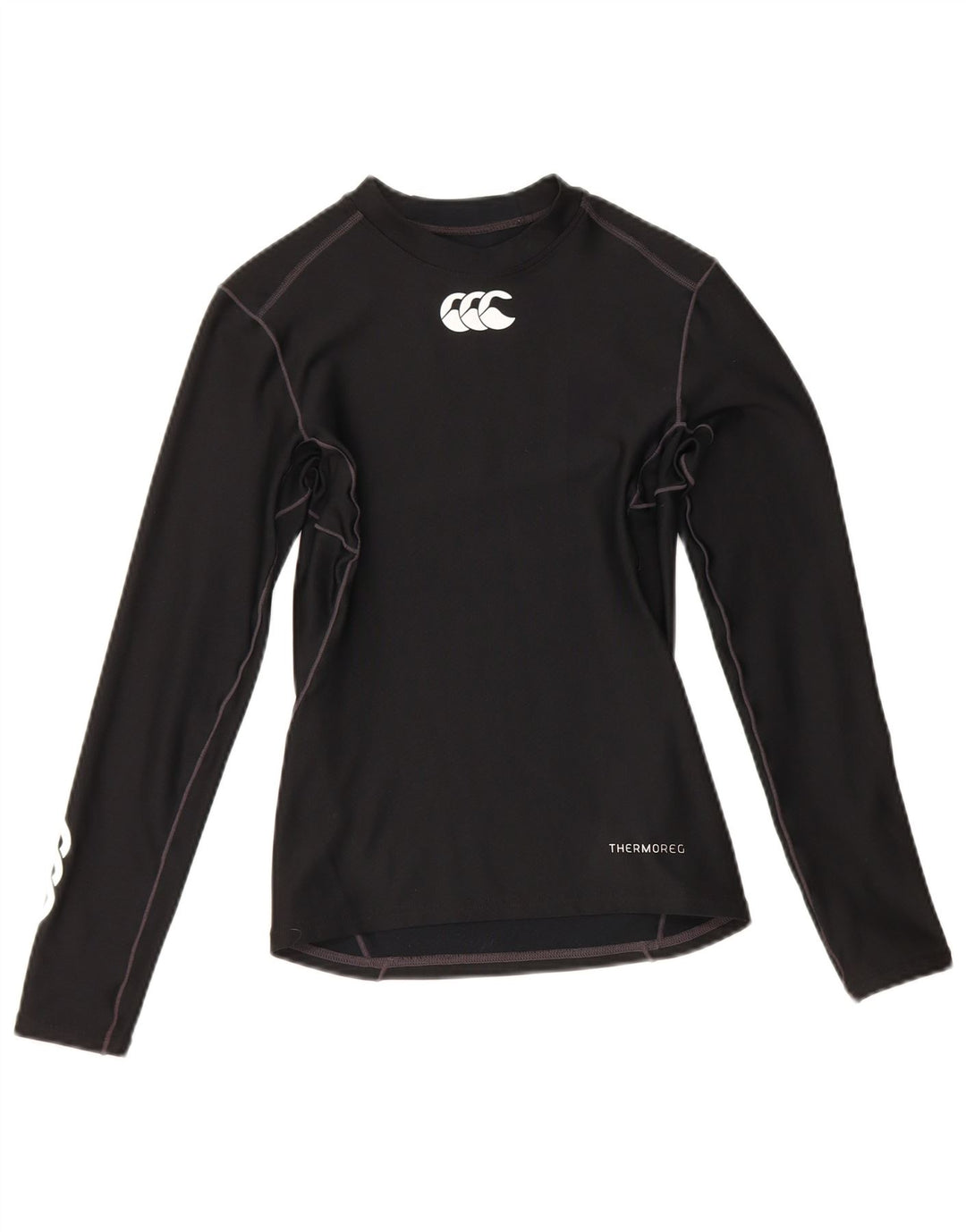 Canterbury Dame Grafisk Top Langærmet UK 14 Stor Sort Polyester
