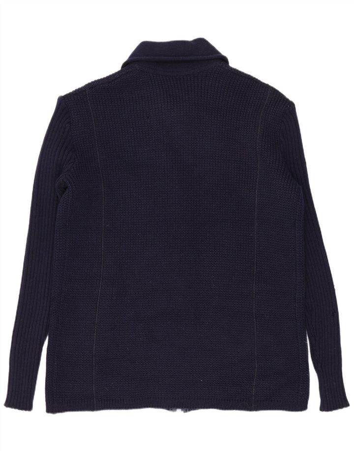 Pierre Cardin Herre Cardigan Sweater IT 56 2XL Marineblå Uld