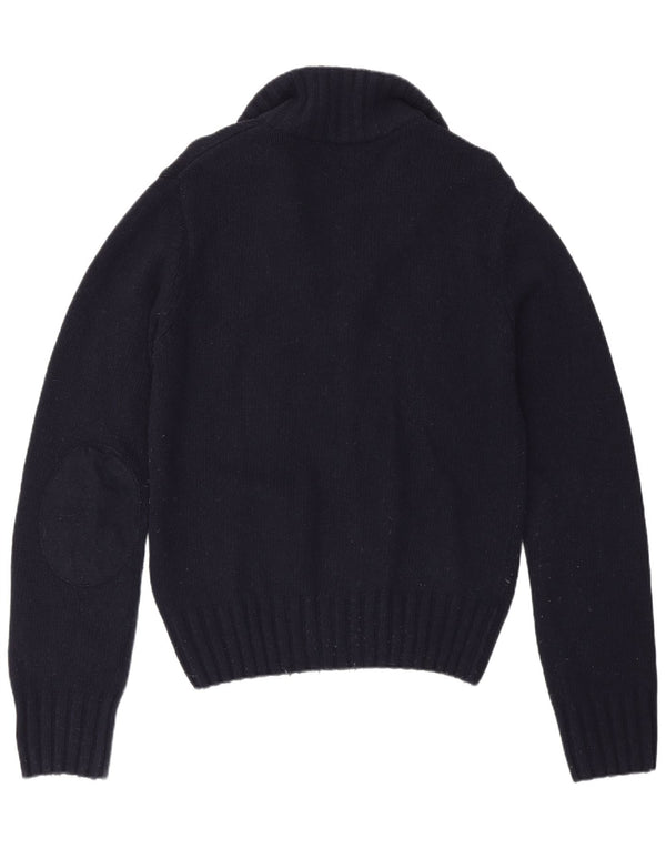 La Martina Herre Cardigan Sweater Small Navy Blue Virgin Wool