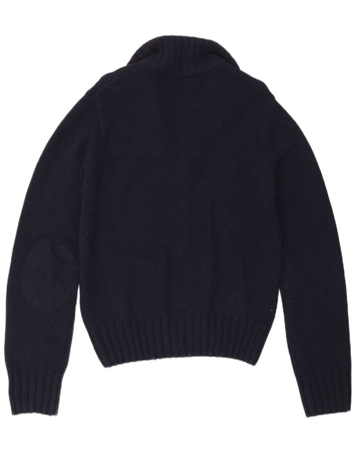 La Martina Herre Cardigan Sweater Small Navy Blue Virgin Wool