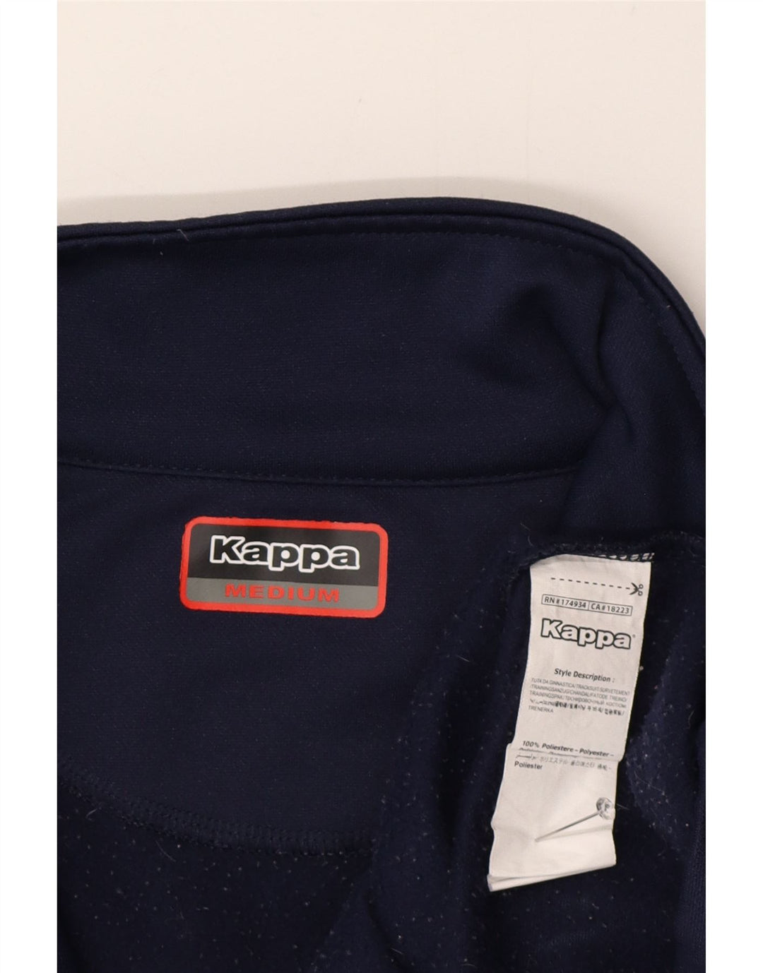 Kappa Herre Zip Neck Sweatshirt Jumper Medium Navy Blue Polyester