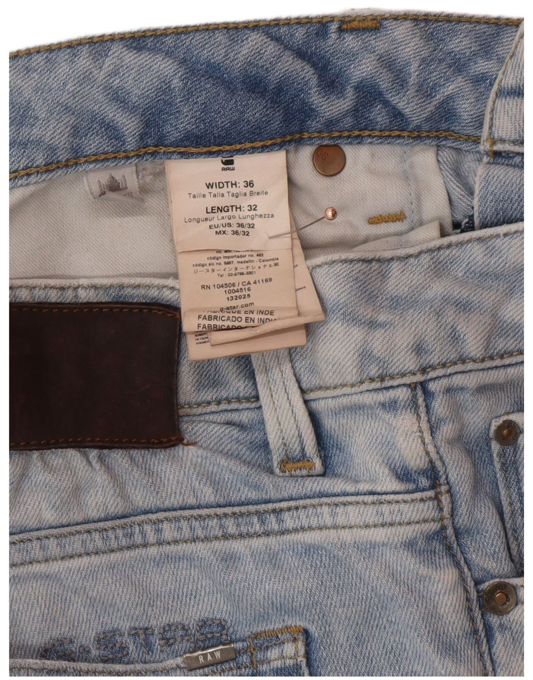 G-STAR Herre Distressed Slim Jeans W36 L32 Blå Bomuld