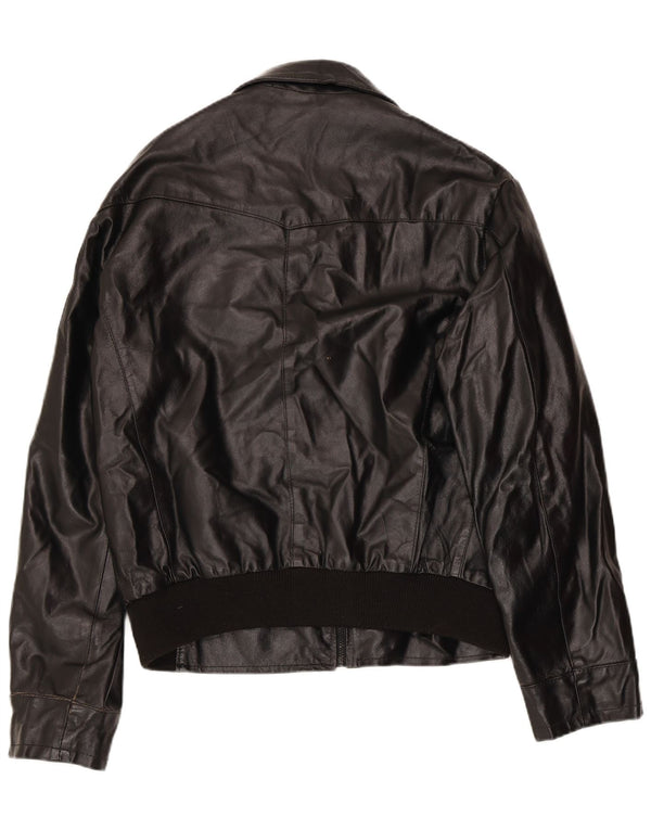 Vintage herre læderjakke UK 42 XL sort læder