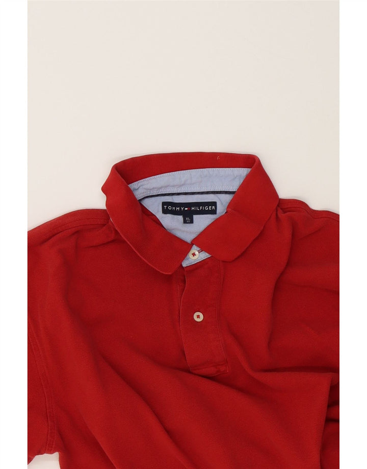 TOMMY HILFIGER Mens Polo Shirt XL Red Cotton Vintage Tommy Hilfiger and Second-Hand Tommy Hilfiger from Messina Hembry 