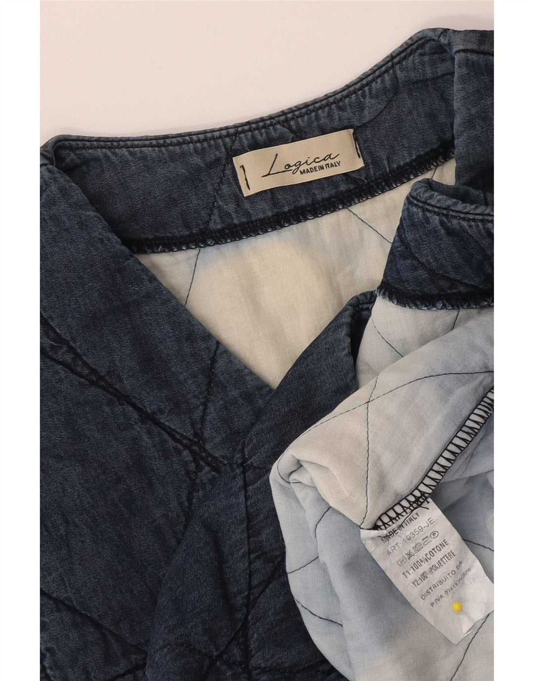 Vintage Dame Quilted Gilet UK 12 Medium Navy Blue Cotton