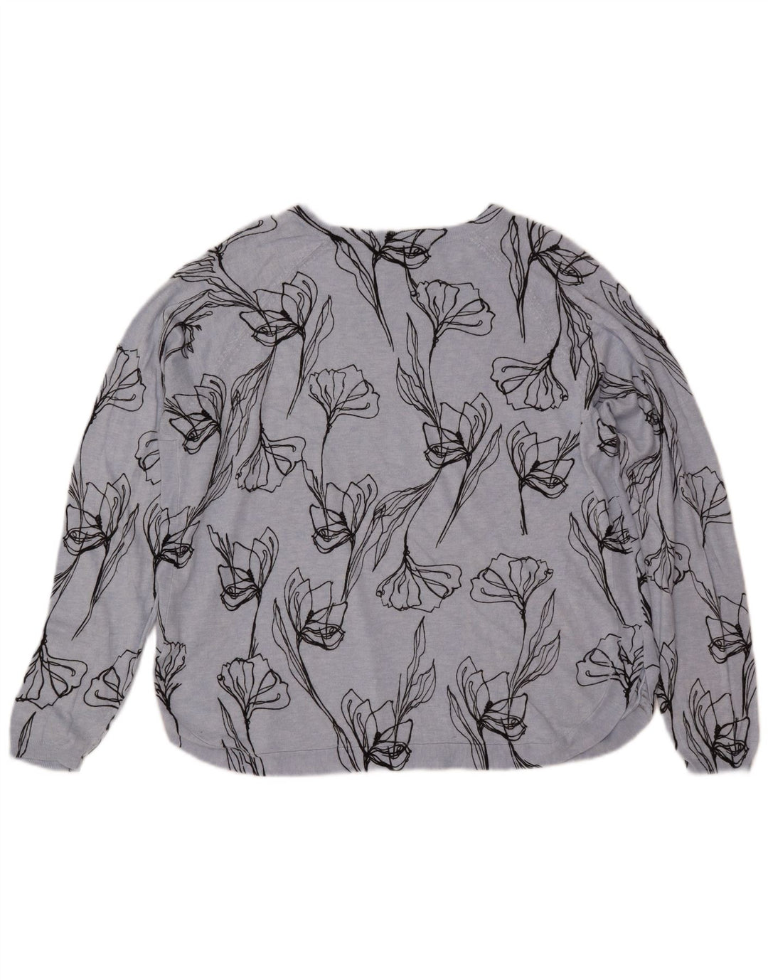 MARKS & SPENCER Dame Boat Neck Jumper Sweater UK 18 XL Blue Floral