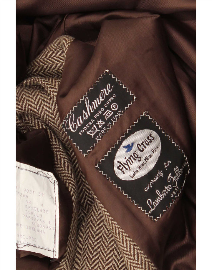 Flying Cross Herre Overfrakke IT 48 Medium Brown Sildebens Cashmere