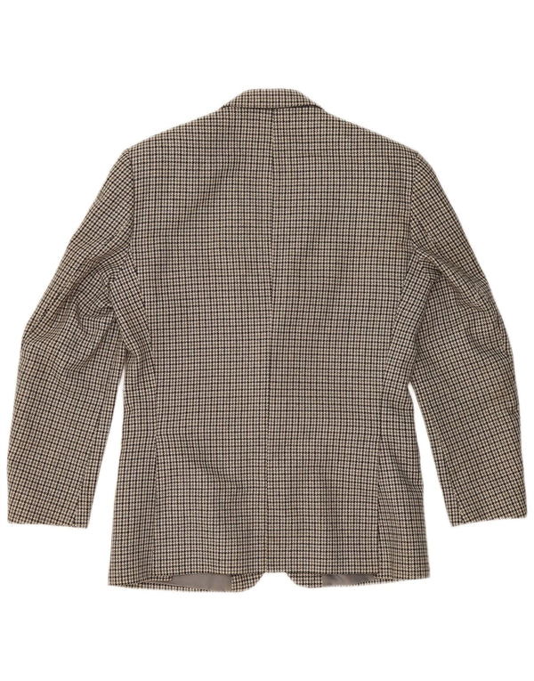 WELLINGTON Herre Four Seasons Blazer Jacket UK 38 Medium Grey Houndstooth