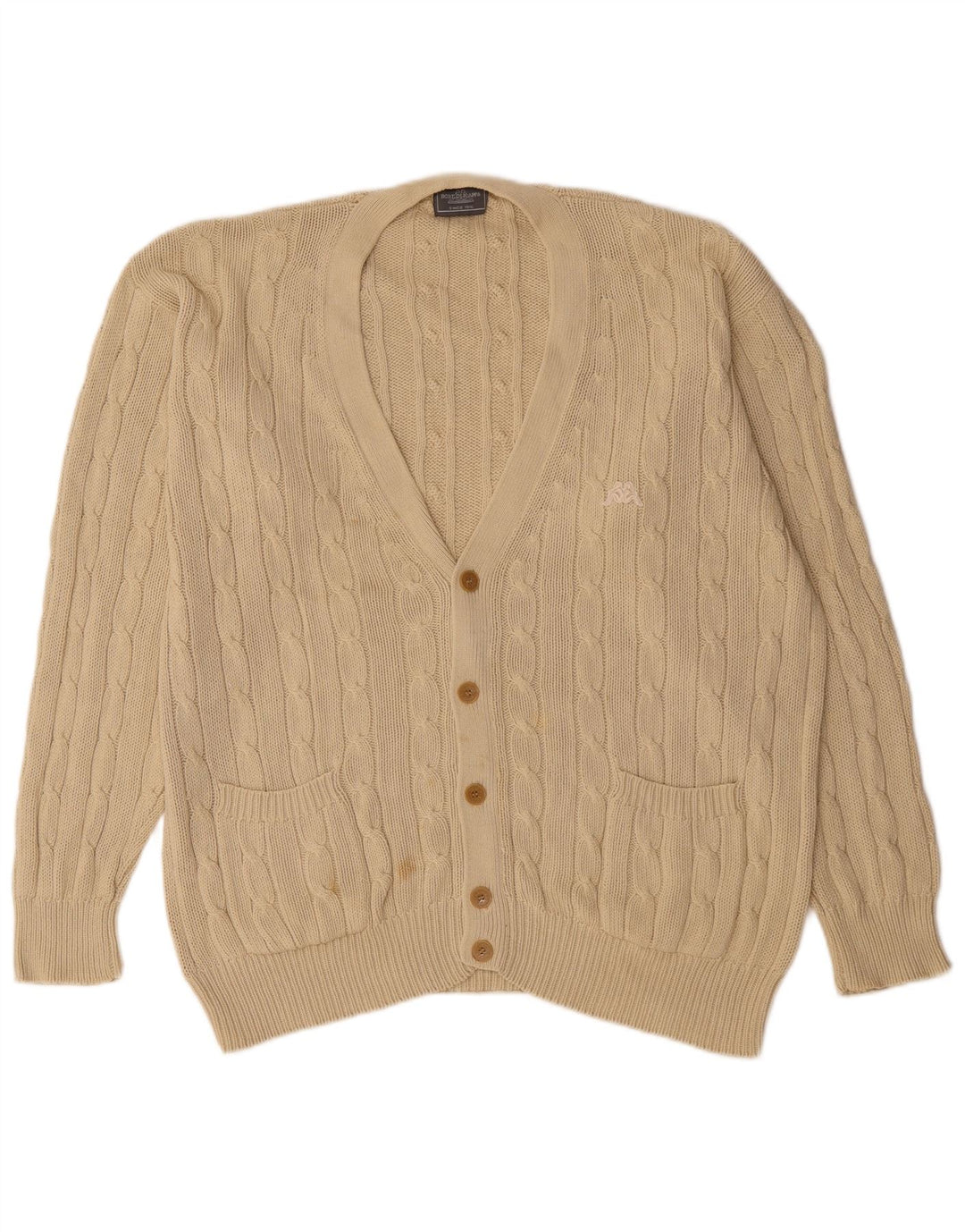 Kappa Herre Cardigan Sweater XL Beige Bomuld