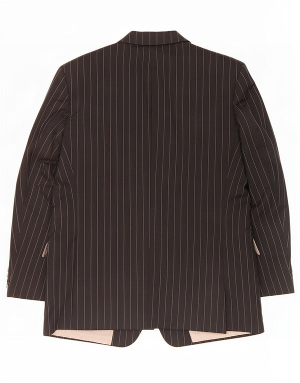 Hugo Boss Herre 3-knaps blazerjakke EU 56 3XL sort nålestribet jomfruuld