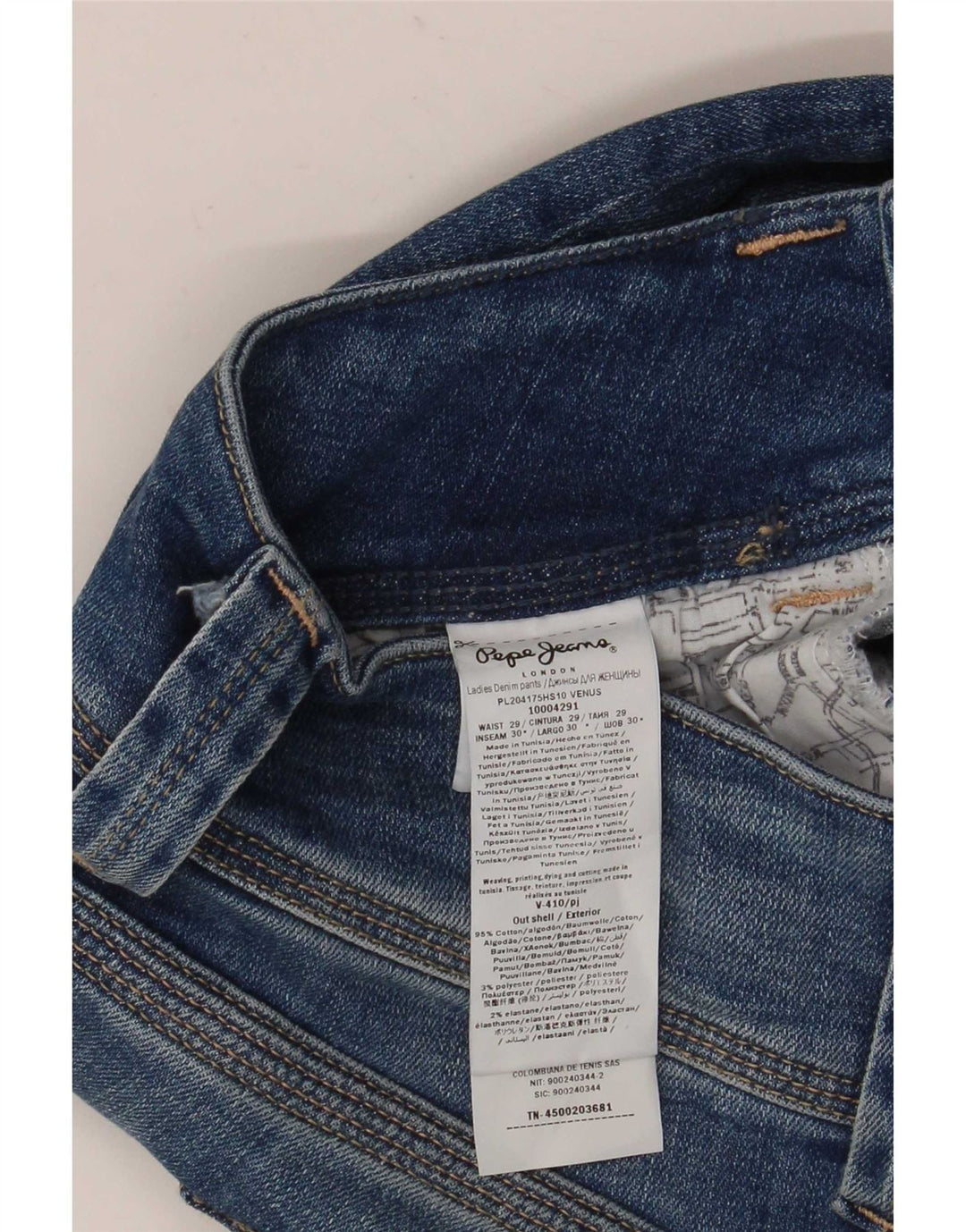 PEPE Jeans Dame Slim Jeans W29 L30 Blå Bomuld