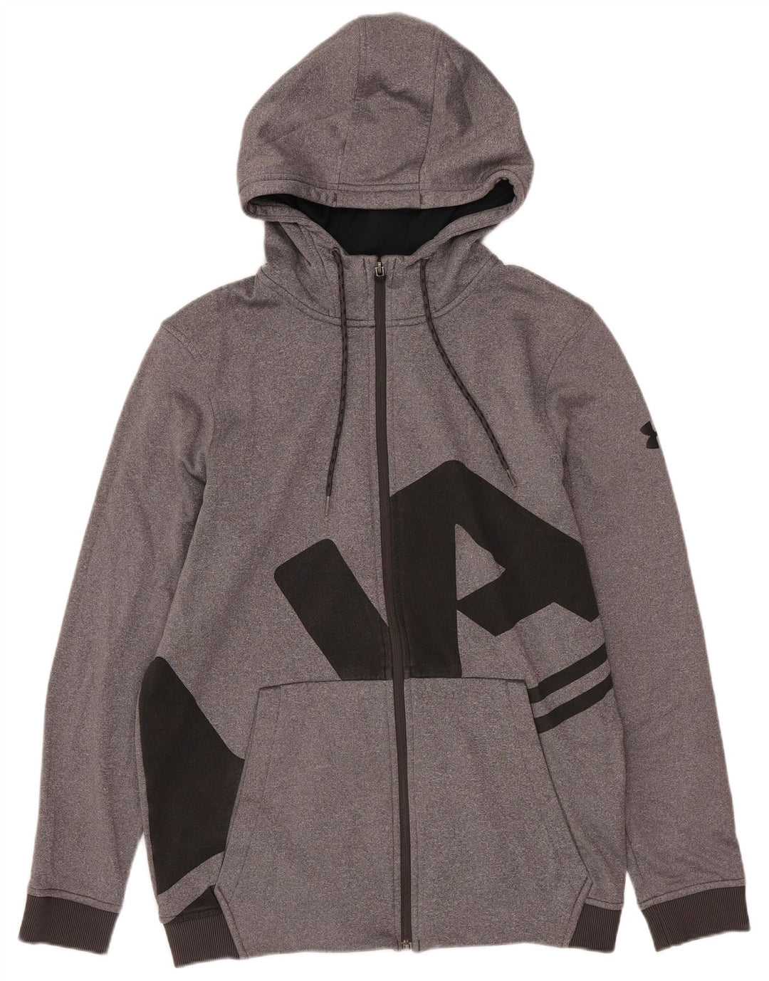 Under Armour Herre Cold Gear Grafisk hættetrøje med lynlås, lille grå