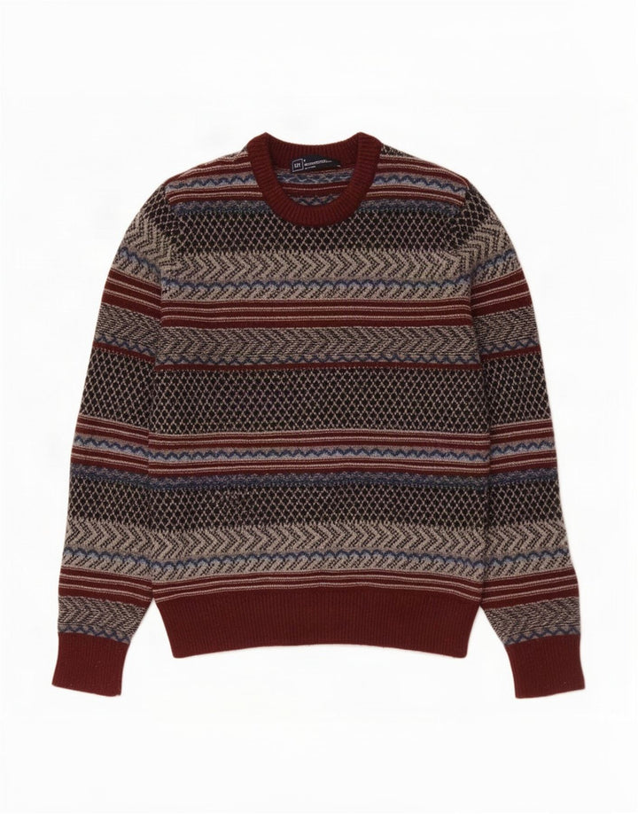 Gap Herre Crew Neck Jumper Sweater Medium Flerfarvet Fair Isle lammeuld